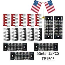 15pcs 5 Sets 5 Positions Dual Row Screw Terminal Strip Blocks 600V 15A