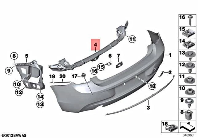 Genuine BMW M2 F22 F23 F87 MOS 218d 218i 220d Guide Center Rear  
