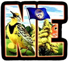 Nebraska Artwood Initial Fridge Magnet