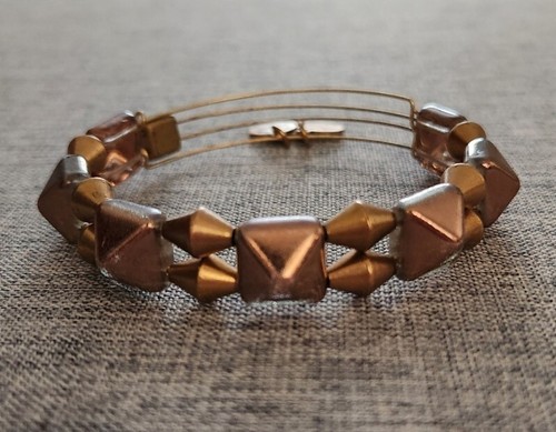 Alex and Ani Copper Impulse Stud Gold Glass & Metal Expandable Bangle Bracelet