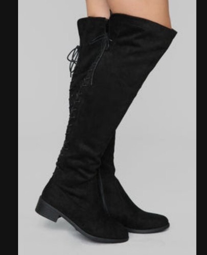 Womens Heel Knee High Flat Winter Boot Shoes Size 7.5