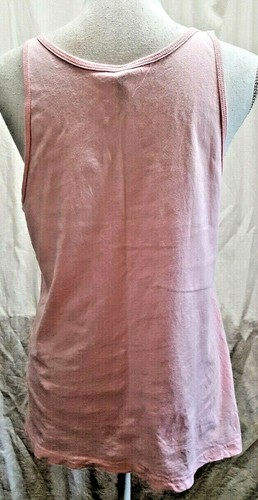 Alpha Phi Beta Tau Womens Tank Top Sleeveless Pink Black Sz M 100% Cotton  - Picture 7 of 11