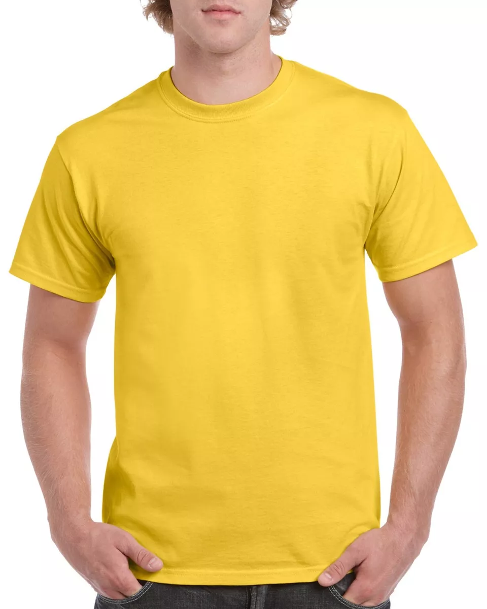 Yellow GILDAN 5000L Men's Plain 100% Cotton Blank T shirt Tee sizes S 2XL