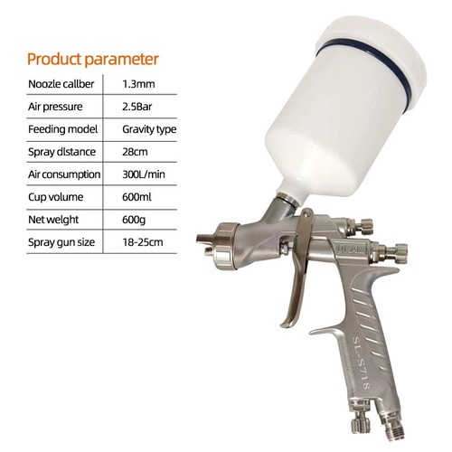 DRAM Spray Gun for Car Air Spray Gun Professional Tool Nozzle Size 1.3MM - Picture 1 of 6