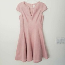 Julia Jordan Dress Womens 6 Fit & Flare Pink Cap Sleeve Lined Pockets Zip Short
