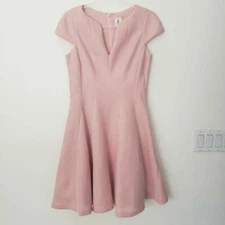 Julia Jordan Dress Womens 6 Fit & Flare Pink Cap Sleeve Lined Pockets Zip Short
