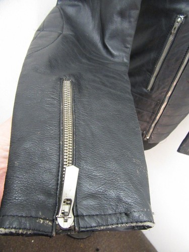 VINTAGE 70's LEATHER PERFECTO MOTORCYCLE JACKET SIZE UK XS - Picture 14 of 20