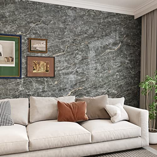 Light Black Marble Contact Paper for Countertops Peel Stick Wallpaper 24" x 118 - Picture 4 of 7