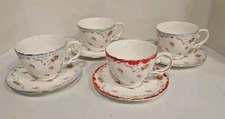 Grace's Teaware Set Of 4 Cups And Saucers