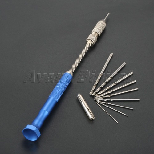 Semi automático espiral empuje de mano Pin Vise Chuck y 10x Micro brocas 1x - Imagen 6 de 12