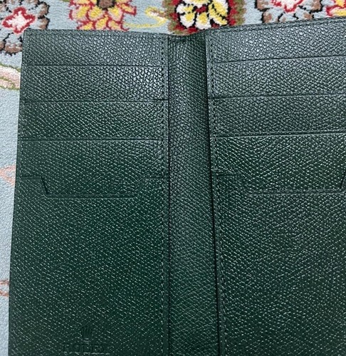 ROLEX GREEN LEATHER CARDS/DOCUMENTS HOLDER WALLET Bifold long Organizer NEW - Picture 1 of 5