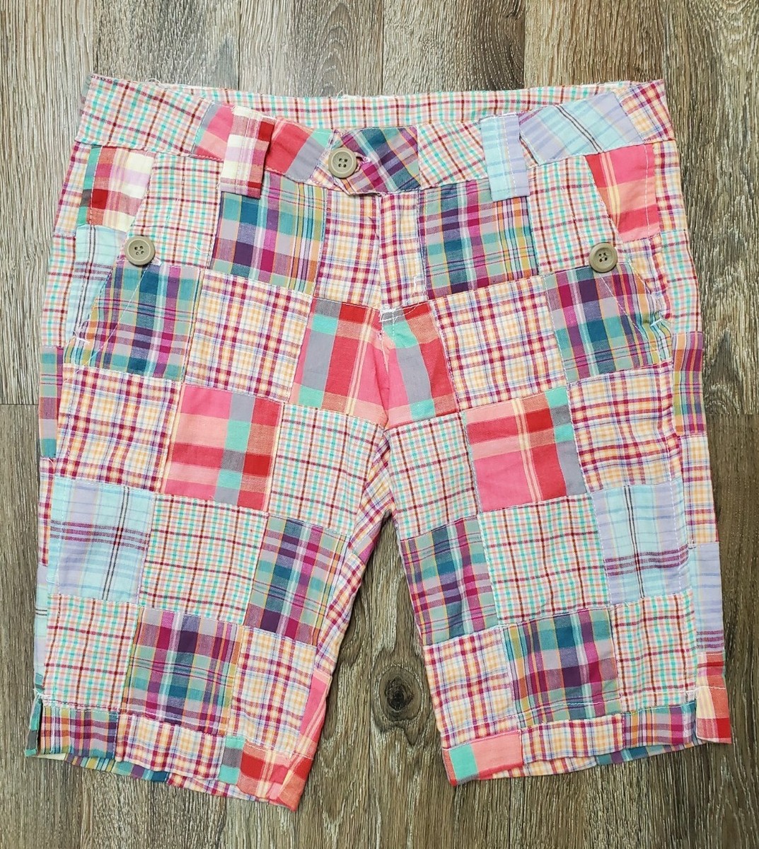 Z co. Sz 5 Juniors Pink/ Purple Plaid Bermuda Shorts Slit Z co. Sz 5 Juniors Pink/ Purple Plaid Bermuda Shorts Slit