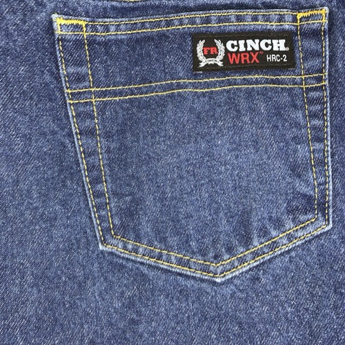 Cinch WRX FR Jeans White Label Mens 44x32 Straight Leg Blue Denim HRC-2 - Picture 7 of 10