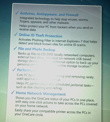 Windows Live One Care-Antivirus/Antispyware w/Key & COA,CIB - Picture 3 of 6