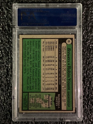 1979 Topps Baseball #95 Robin Yount PSA 8 - Picture 2 of 2