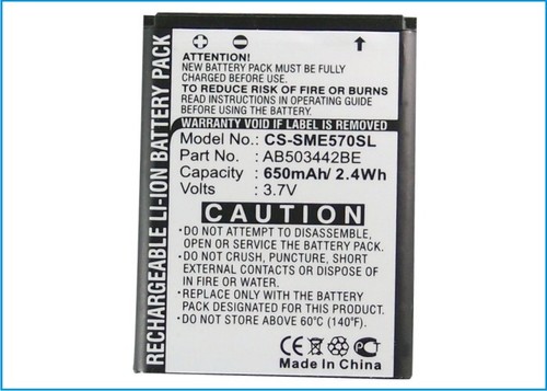 Batterie 650mAh Pour Samsung SGH-E570 SGH-E578 SGH-J700 SGH-J708, AB503442BE - Zdjęcie 5 z 5