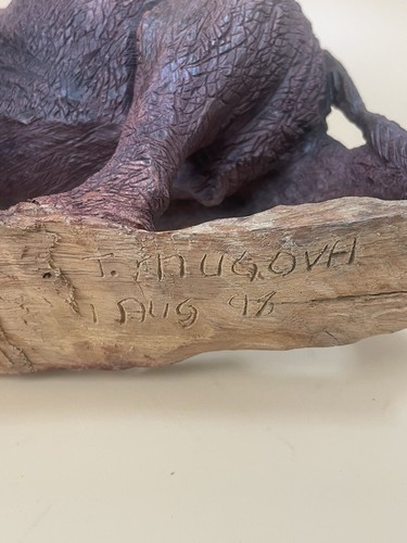 Tafara Mugova Hand Carved Elephant Sculpture 1998 - Zimbabwe Africa - Picture 18 of 19