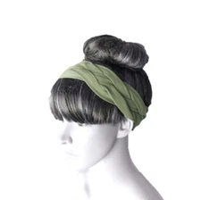 Khaki Braided Headband. Braided Hairband. Cotton Spandex Head Wrap. Hair Wrap