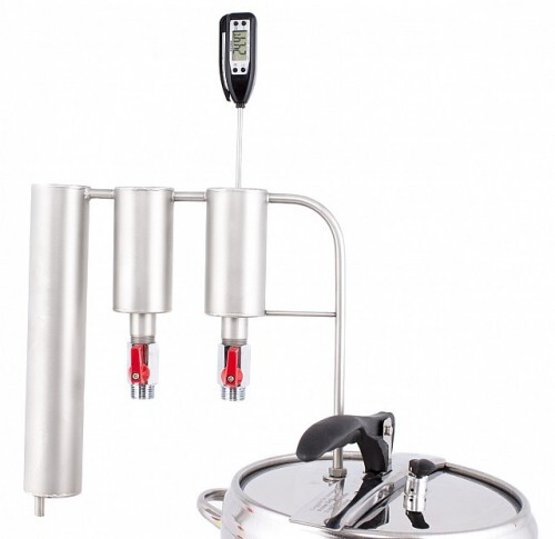 Columna de destilación de acero inoxidable 2 x colono + termómetro, condensador en espiral - Imagen 2 de 4