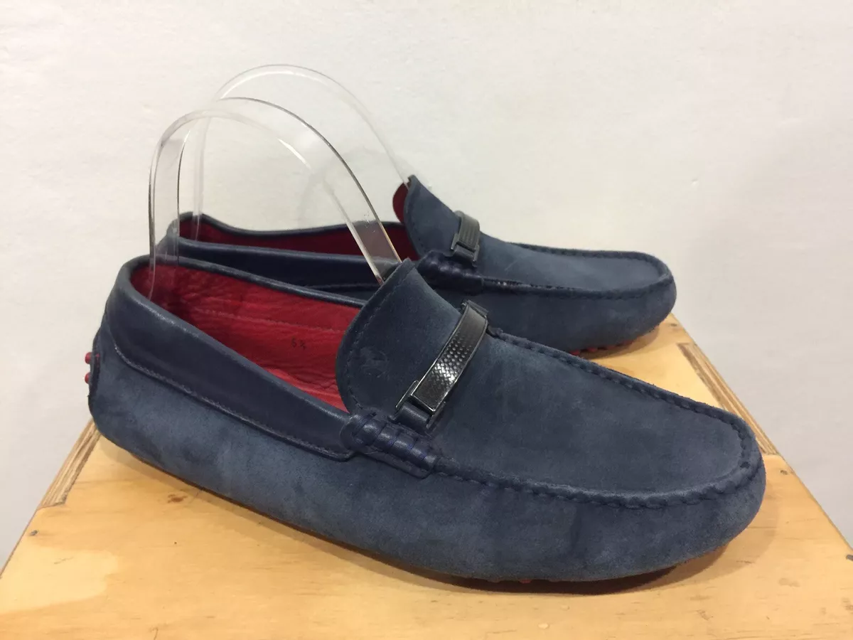 625 TOD s X Ferrari Gommino Driving Loafers Navy Blue Suede Men s Sz 6.5