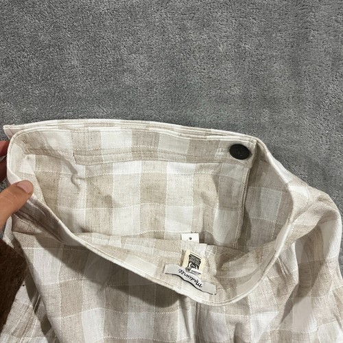 Madewell Leinenmischung Tulpensaum Knopfleiste Rock Größe 00 neutral Gingham Mini - Bild 10 von 10