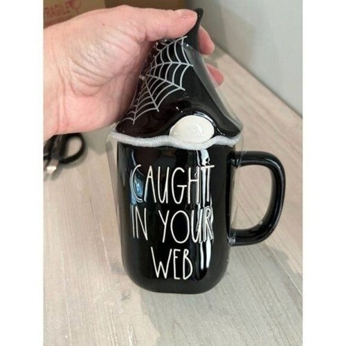 Brand New RAE DUNN Caught In Your Web Figural Mug w/ Lid - Picture 6 of 7