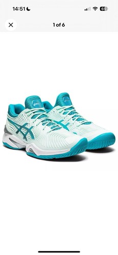 NEW Women Asics Tennis Shoes COURT FF 2 Bio Mint lagoon US Size 9.5 WITH BOX - Picture 5 of 5