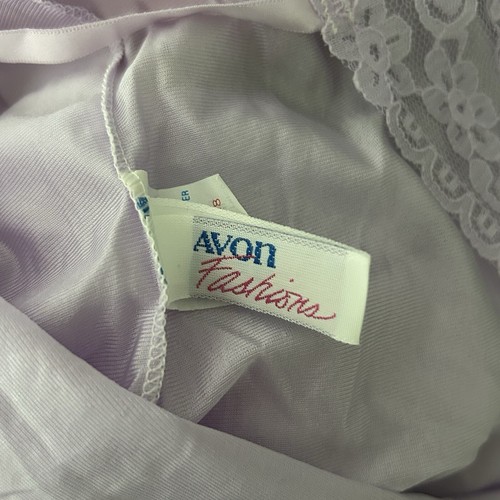 Vintage Avon Fashions Light Purple Antron Nylon Lace Trim Slip Dress Size 38 90s - Picture 8 of 10