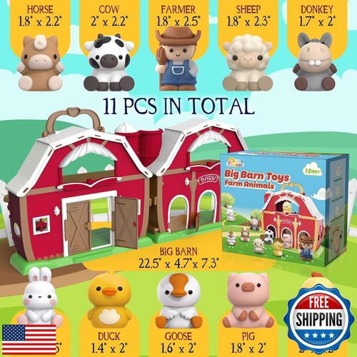 Toddler Toys For 1 2 3 Years Old Boys And Girls, Big Barn Toy With Farm Anima - Picture 3 of 5