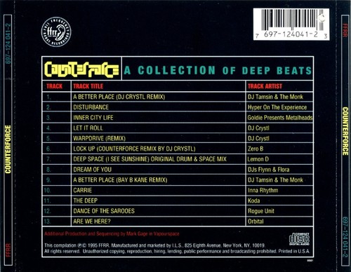 Counterforce Collection of Deep Beats CD DJ Tamsin, Orbital, Hyper On Experience - Picture 2 of 2