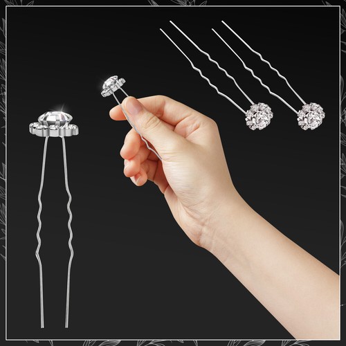 Pinzas para el cabello de novia perla y cristal flor pasadores accesorios de boda para mujer - Imagen 9 de 43