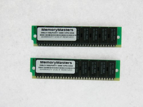 2 x 1 MB 30 pin 60ns Parity FPM SIMM CLASSIC SE 2 MB memoria RAM Apple Macintosh - Foto 1 di 1