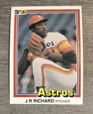 J R Richard 1981 Donruss Astros #140  *D62* Set Break