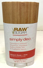 RAW SUGAR Simply DEO Deodorant Beach Rose  Aloe underarms or Body 2.7oz