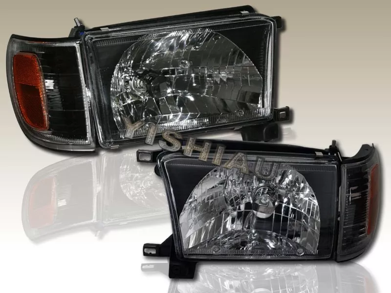 99 02 TOYOTA 4RUNNER JDM BLACK HEADLIGHTS CORNER LIGHTS