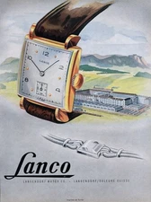 Lanco Langendorf Original 1948 Swiss Ad Publicite Suisse Montres Switzerland
