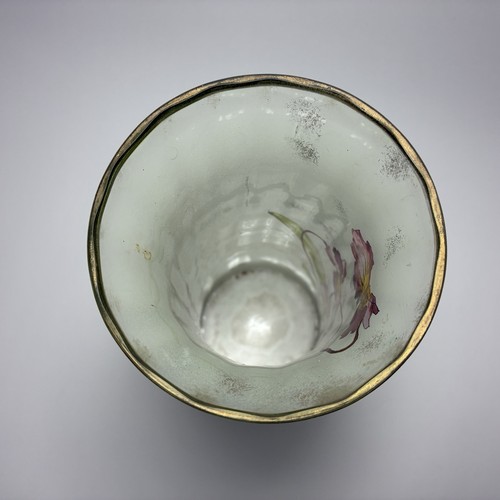 Large 14" Antique Mont Joye Legras France Cameo Glass Vase with Iris Flowers - Picture 18 of 21