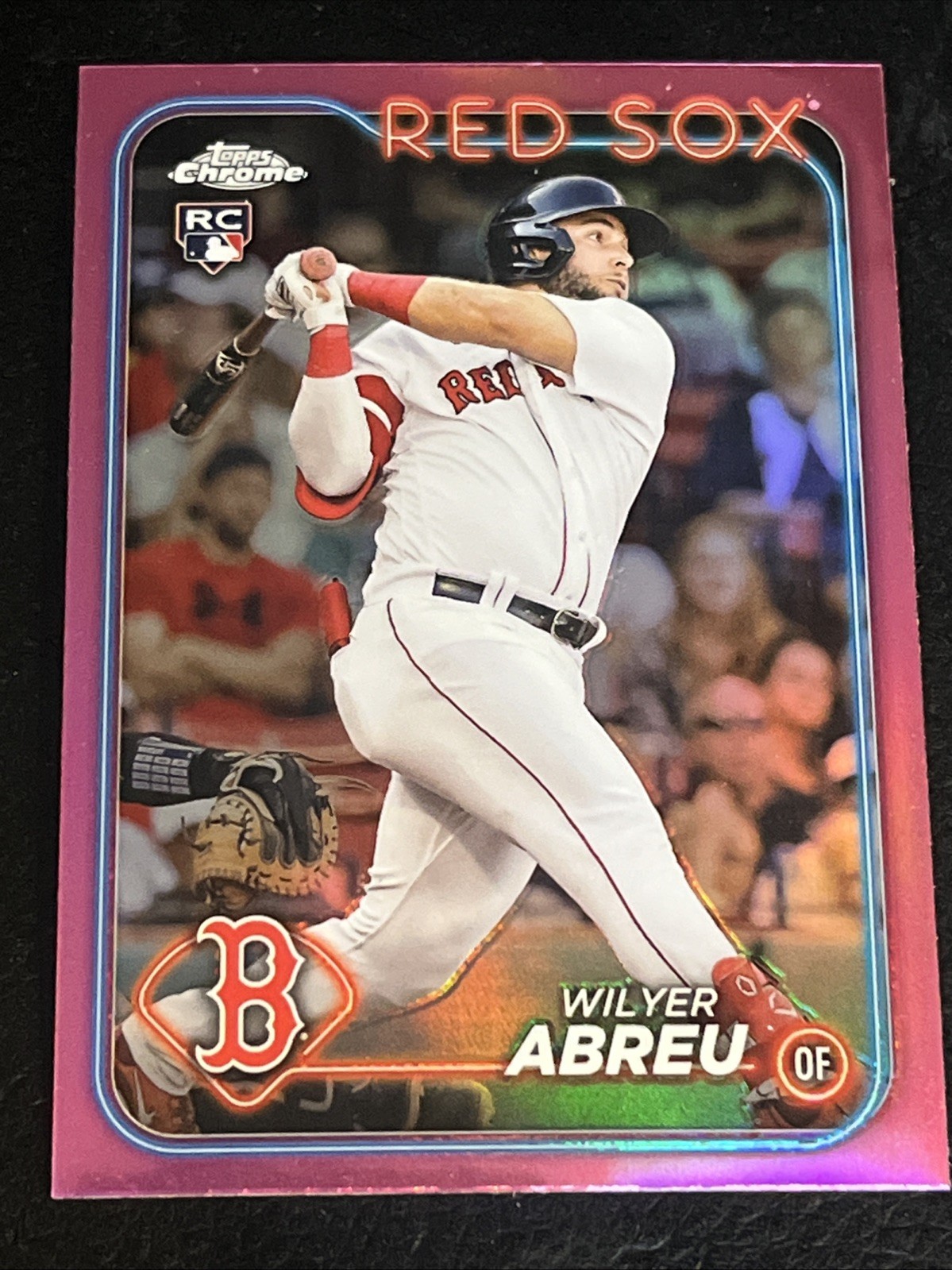 2024 Topps Chrome #165 Wilyer Abreu RC Pink Refractor Boston Red Sox