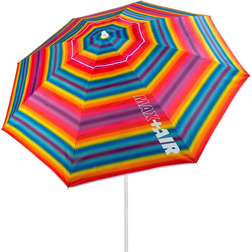 Ombrellone Da Spiaggia, 220 Cm, Antivento, Tetto Ventilato, Palo Da 28-32 Mm, Pr - Foto 10 di 12