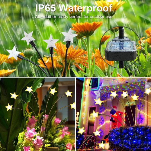 2 Pack Solar Garden Lights - New Upgraded Solar Firefly Swaying Light, High F... - Picture 4 of 7
