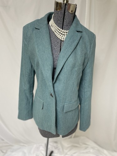 NEW Ann Taylor Loft Blazer Size 8 Herringbone Suit Jacket Pockets Easy Care - Picture 8 of 24