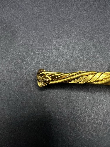 1950/1960s Robert Goossens For Chanel Gold Cable Bar Pin Brooch Dangle Drop - Bild 3 von 11