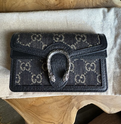 Gucci GG Jacquard Black/Ivory Denim Mini Dionysus Bag RARE - Picture 2 of 7