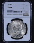 1928-S Peace Dollar - $1 NGC AU58 - Nice Example!
