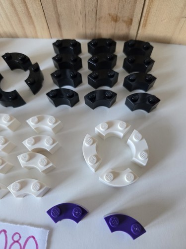 Lego macarrones 2x2 ladrillo 85080 set 28 piezas verde azulado negro blanco púrpura esquina curva - Imagen 3 de 15