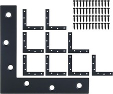 10 Pack 120x120mm Black L Flat Brackets Stainless Steel Corner Braces