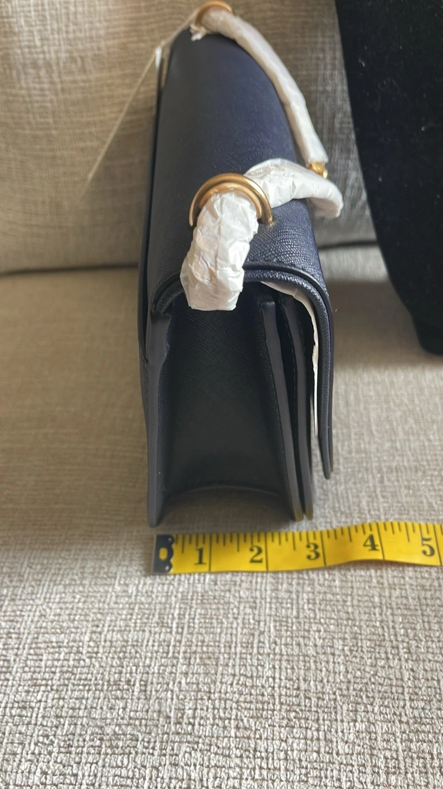 Borsa nuova con etichette Tory Burch Emerson E W patta regolabile Shlder blu navy prezzo al dettaglio consigliato $498 + collana