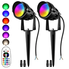 RGBW Low Voltage Landscape Lights, 16 Color Changing Outdoor Landscape Lighti...