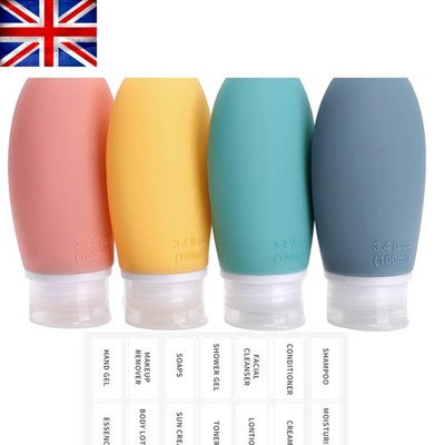 TSA-zugelassene 4er-Pack auslaufsichere Silikon-Reiseflaschen - 100 ml Behälter