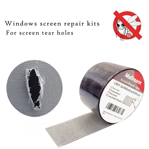 Window Screen Repair Kit Tape, Grey Adhesive waterproof Fiberglass Mesh Patch... - Picture 6 of 7